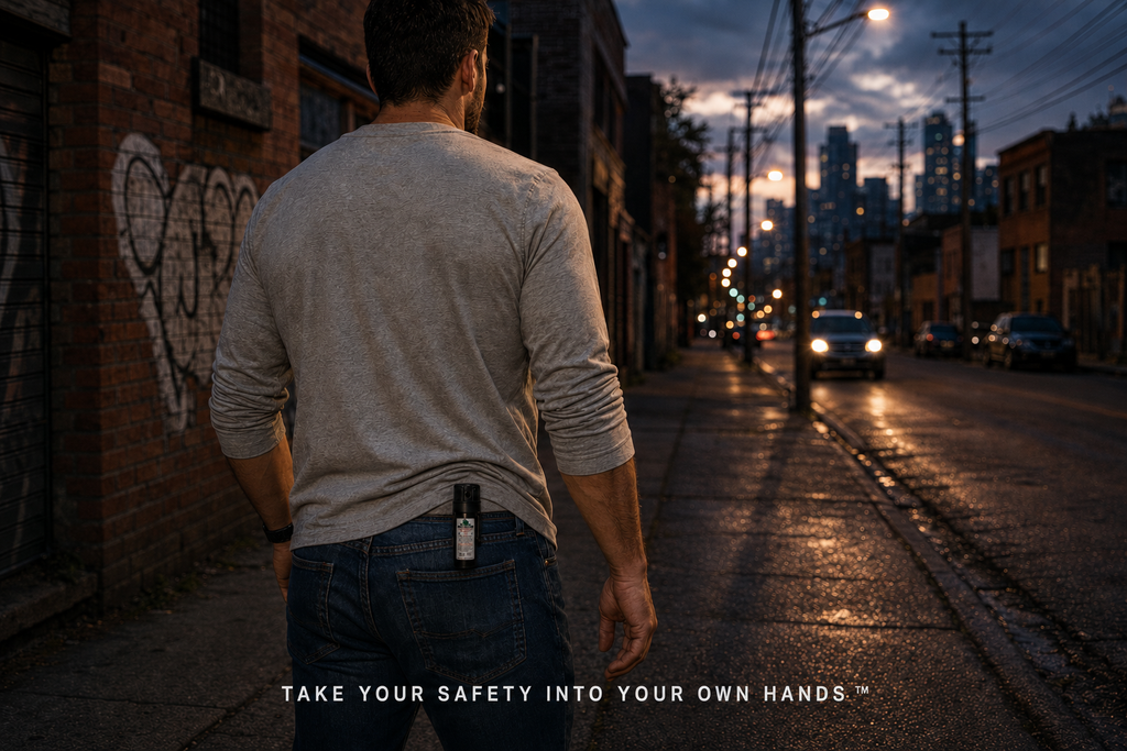 Scorpion Pepper Spray™ with OC + CS Tear Gas, 1.4 MC, Belt Clip, 2oz CarryMax™ Size, 20 Foot Range