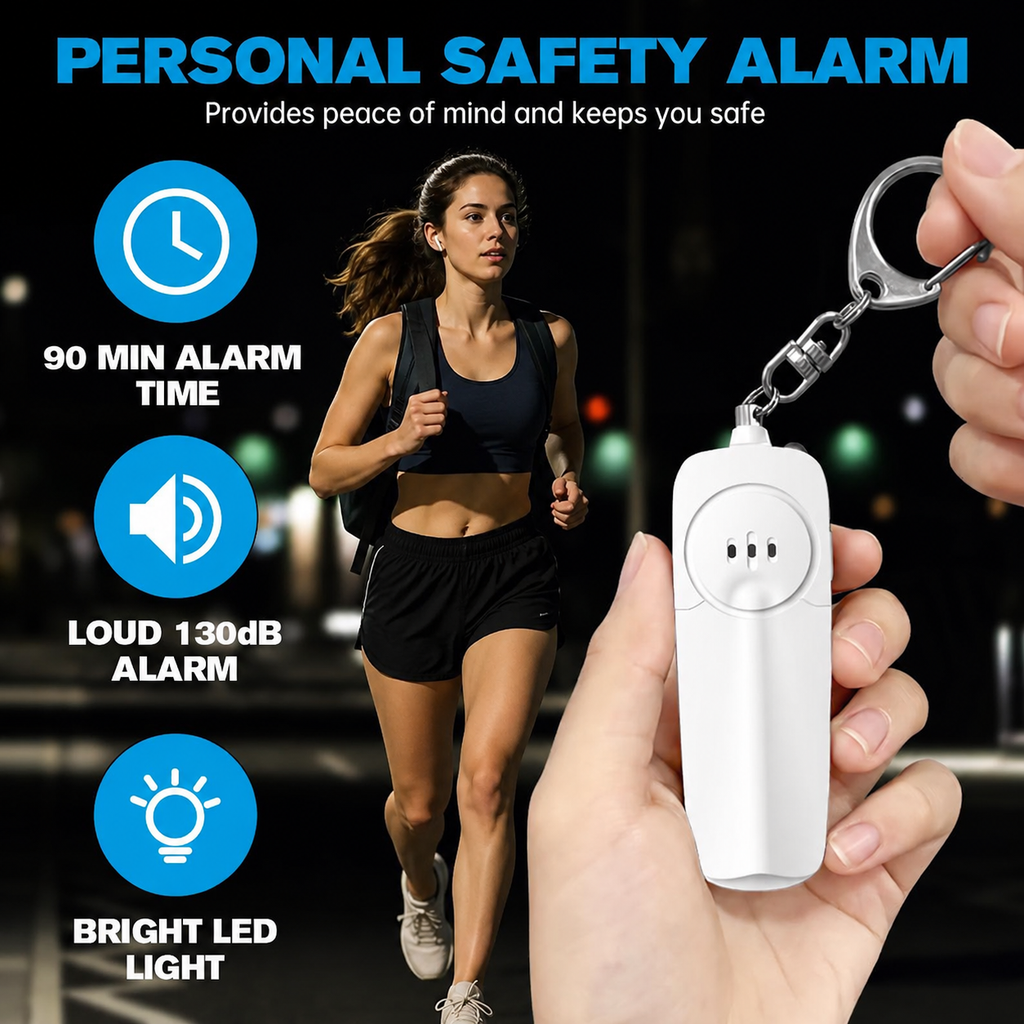 Resonant™ 133 dB Personal Alarm, LED Light, Ultra Slim, AAA Battery Powered