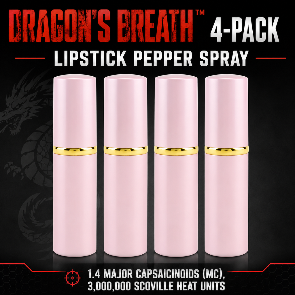 Dragon's Breath Lipstick Pepper Spray, Police Strength Legal 10% OC,UV Marking Dye for Purse,Pocket, Student Self Defense (Bulk Packaged)