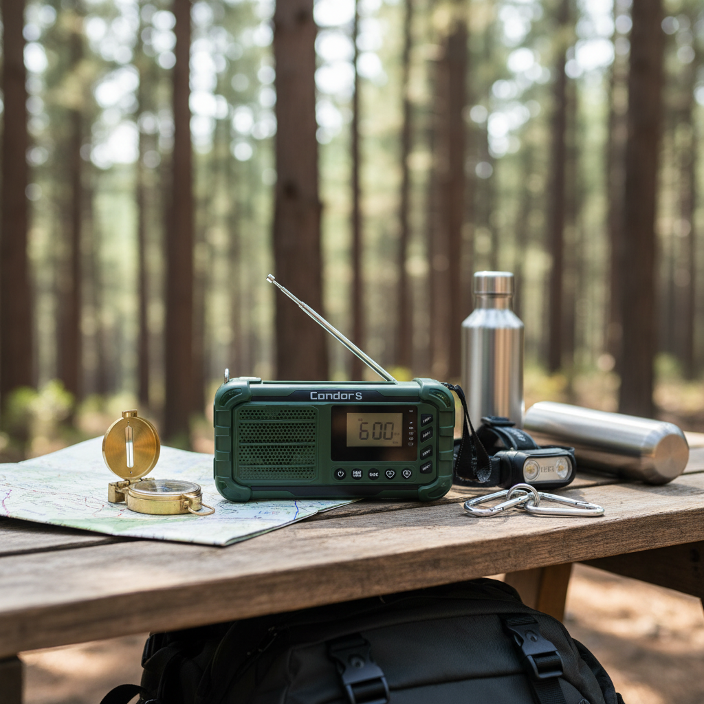 10,000mAh Digital Emergency Weather Radio with Solar, Hand Crank, 3AA Battery Backup, AM/FM/NOAA, Phone Charger, Multi-Mode Flashlight, LCD Clock, and SOS Alarm