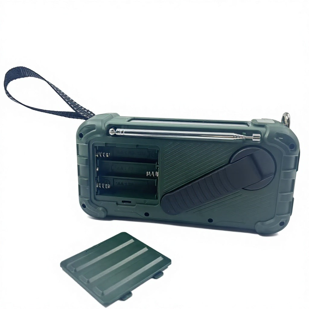 10,000mAh Digital Emergency Weather Radio with Solar, Hand Crank, 3AA Battery Backup, AM/FM/NOAA, Phone Charger, Multi-Mode Flashlight, LCD Clock, and SOS Alarm