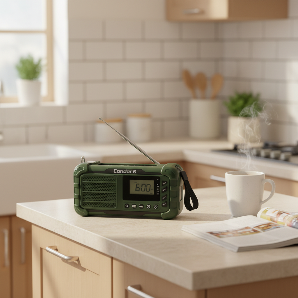 10,000mAh Digital Emergency Weather Radio with Solar, Hand Crank, 3AA Battery Backup, AM/FM/NOAA, Phone Charger, Multi-Mode Flashlight, LCD Clock, and SOS Alarm