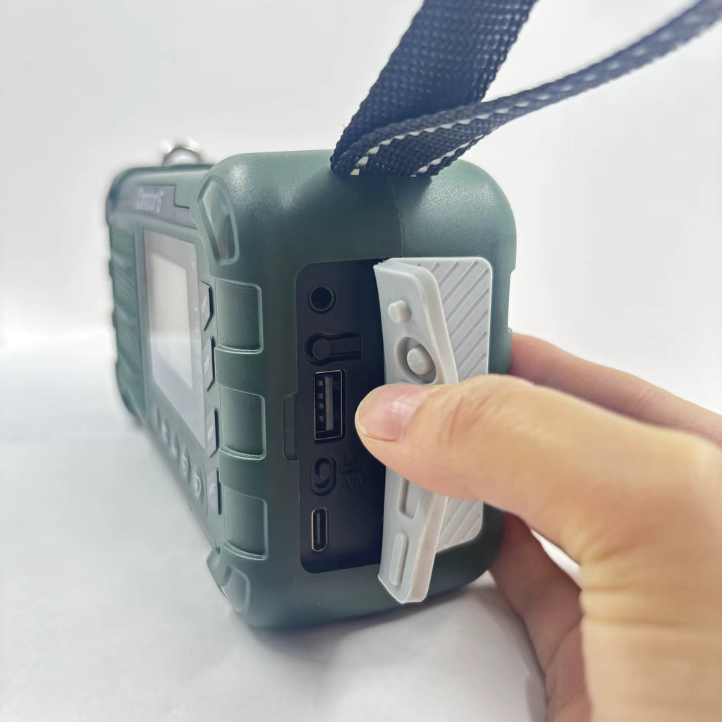 10,000mAh Digital Emergency Weather Radio with Solar, Hand Crank, 3AA Battery Backup, AM/FM/NOAA, Phone Charger, Multi-Mode Flashlight, LCD Clock, and SOS Alarm