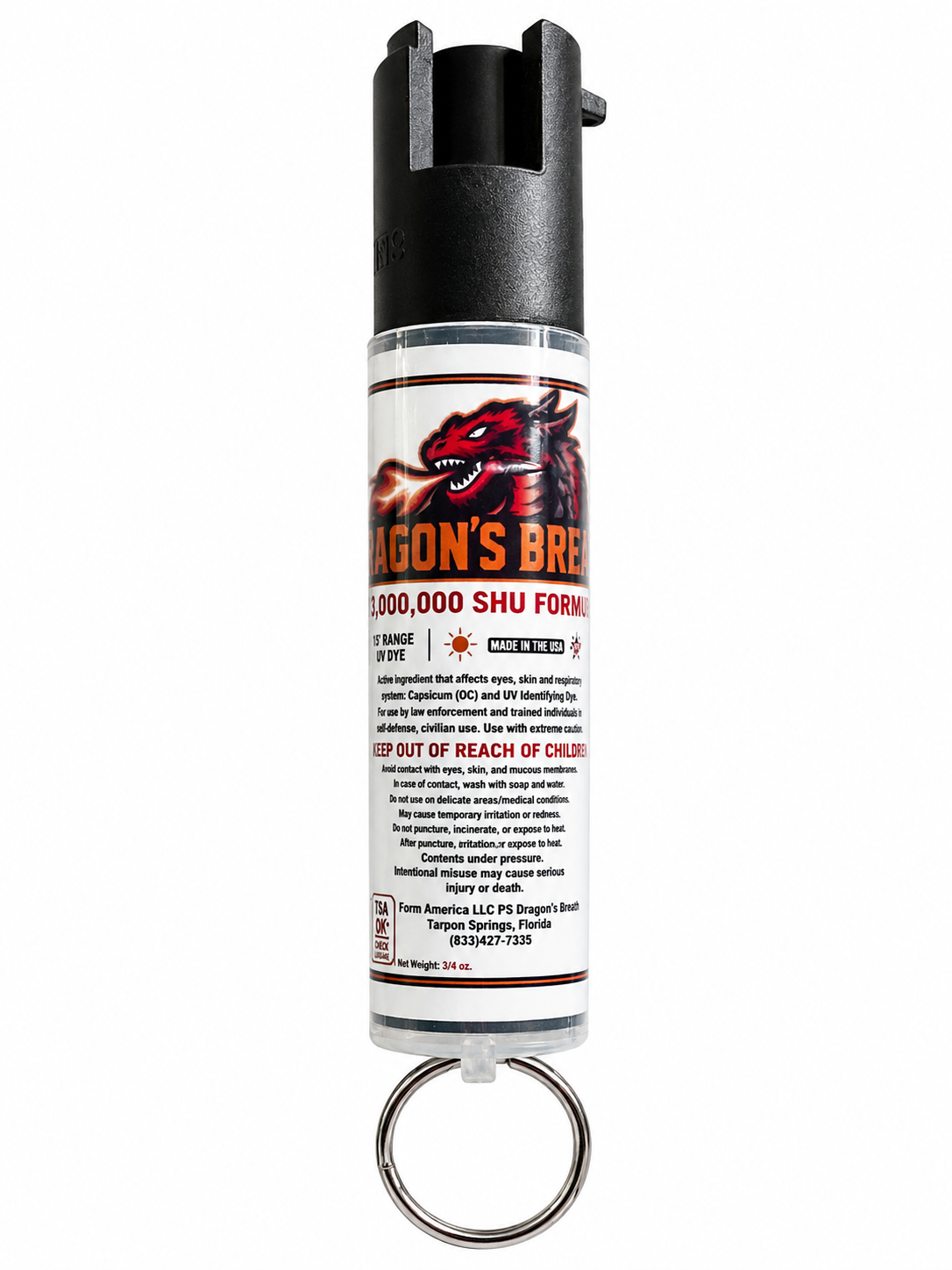 Dragon's Breath Pepper Spray™ — Wearable Self-Defense, 3/4 oz