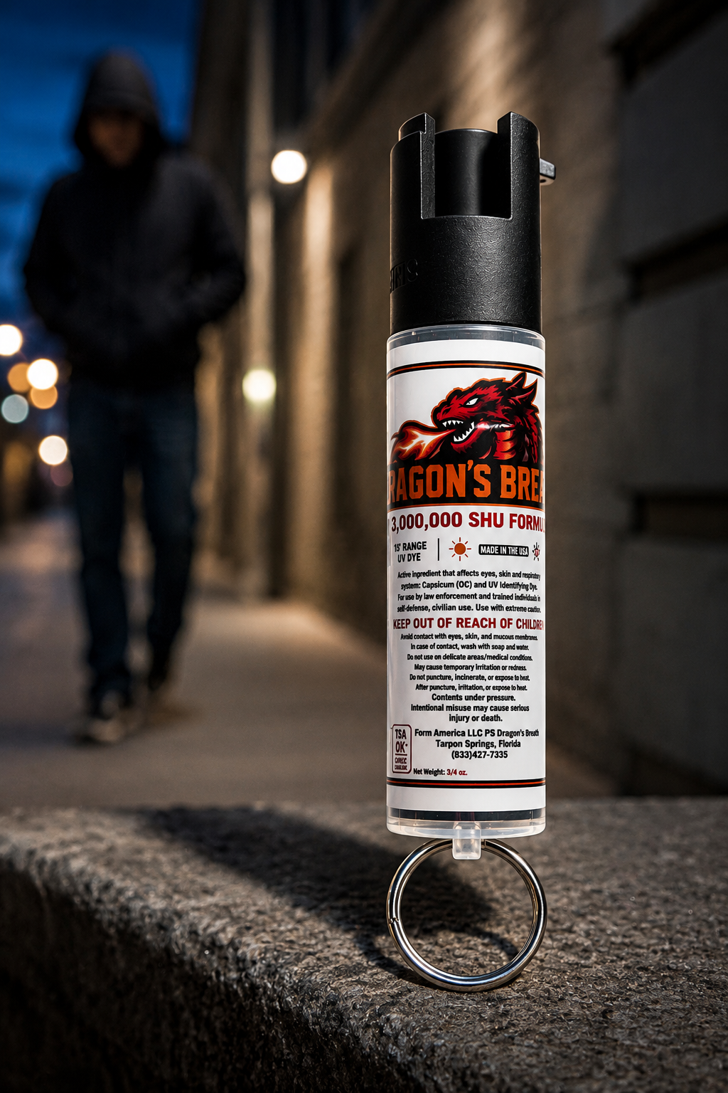 Dragon's Breath Pepper Spray™ — Wearable Self-Defense, 3/4 oz