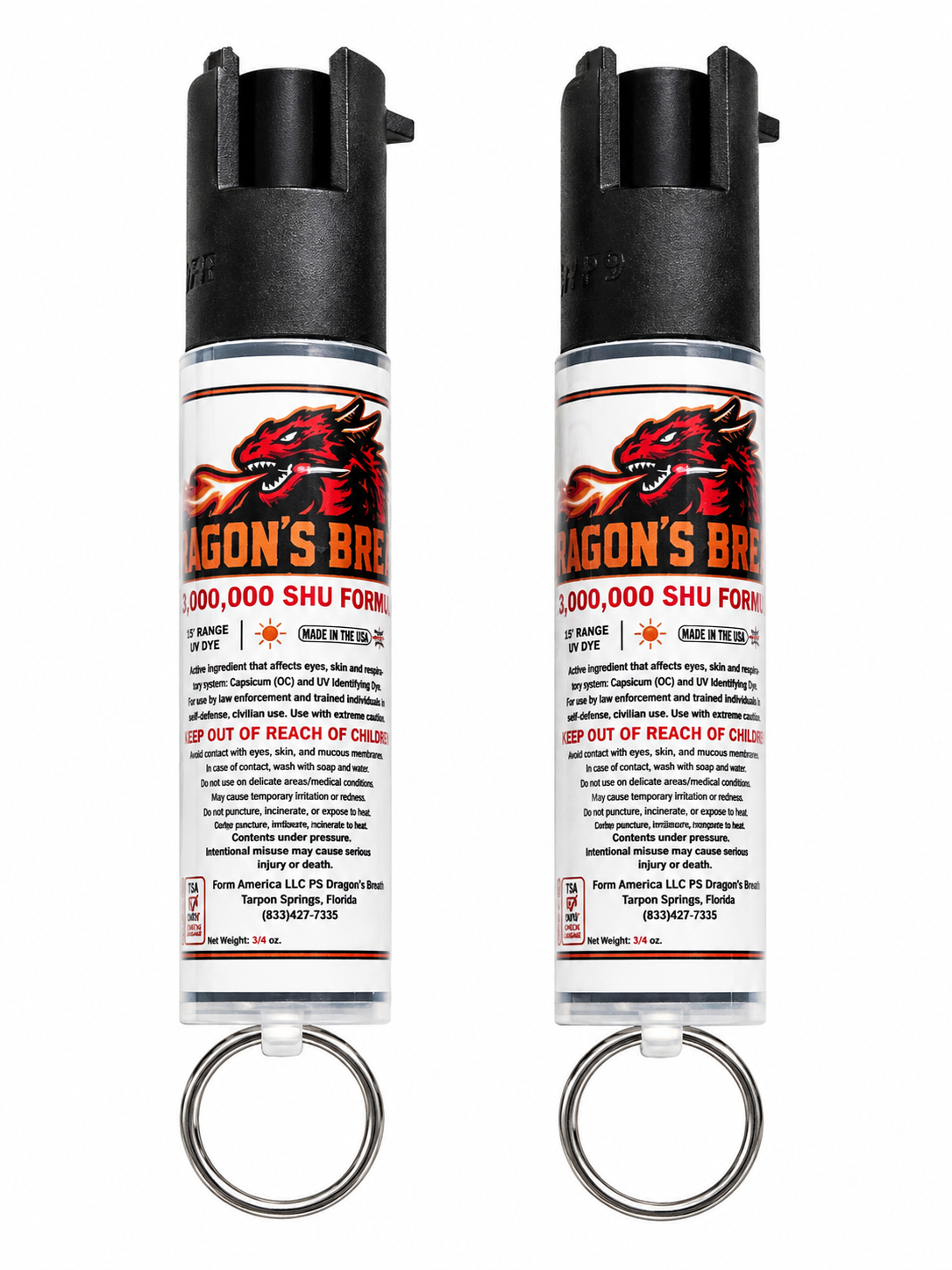 Dragon's Breath Pepper Spray™ — Wearable Self-Defense, 3/4 oz