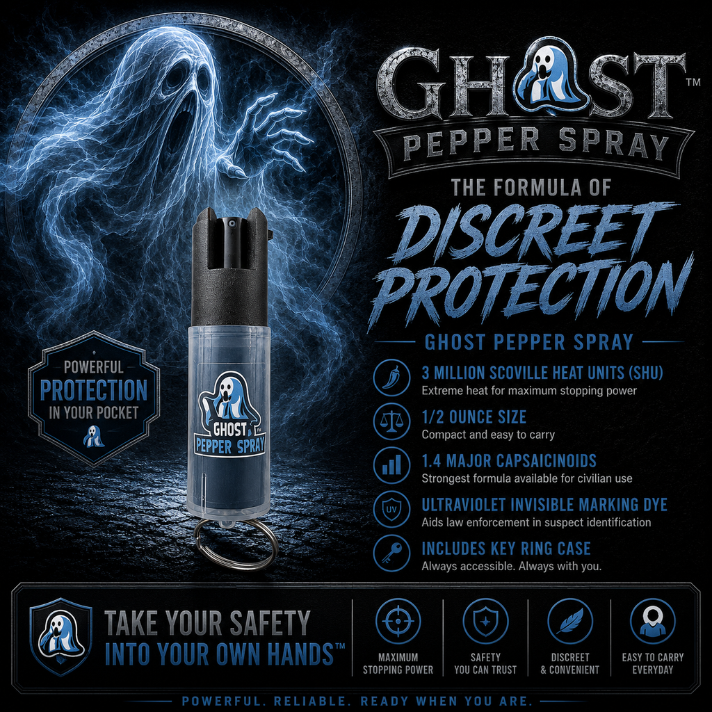 Ghost Pepper Spray™ — Maximum Strength OC Pepper Spray Self-Defense, 1/2 oz