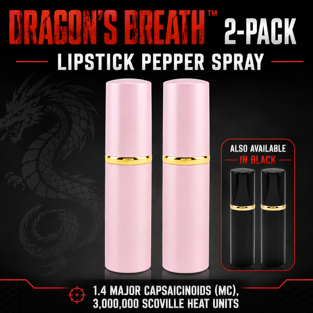 Dragon's Breath Lipstick Pepper Spray, Police Strength Legal 10% OC,UV Marking Dye for Purse,Pocket, Student Self Defense (Bulk Packaged)