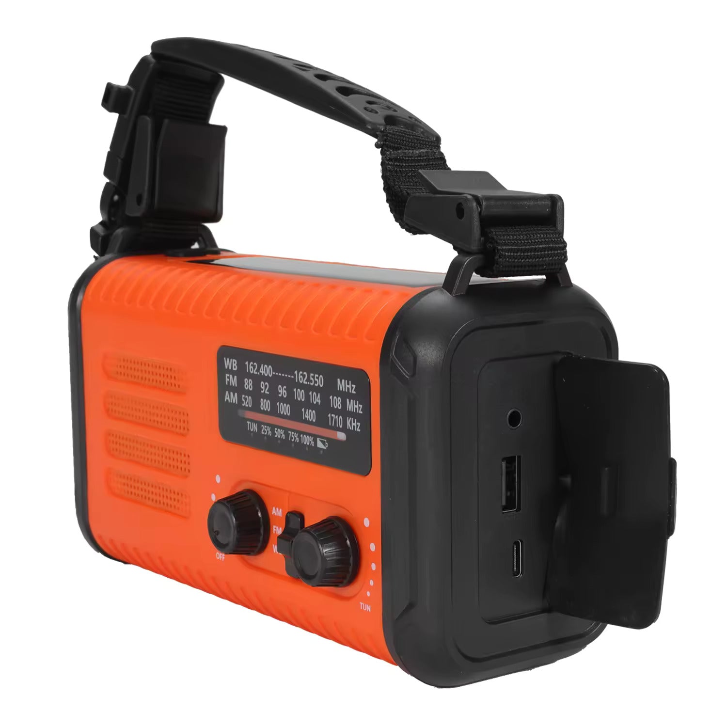 20,000mAh Survival Weather Radio with Solar, Hand Crank, NOAA AM/FM Dual Phone Charging, 120dB Alarm, Compass, Fire Starter, and Knife