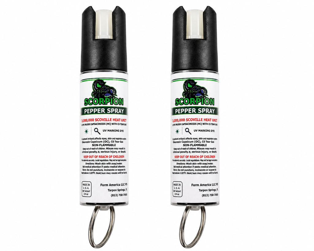 Scorpion Pepper Spray™ with OC + CS Tear Gas — Wearable, 3/4 oz, OC + Tear Gas