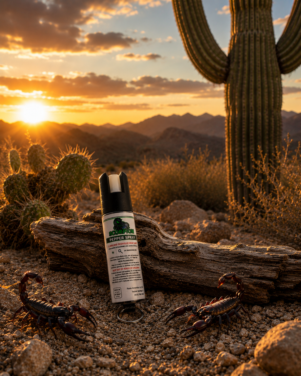 Scorpion Pepper Spray™ with OC + CS Tear Gas — Wearable, 3/4 oz, OC + Tear Gas
