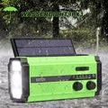 Dual Solar Panel Emergency Weather Radio with 5000mAh Power Bank, NOAA, AM/FM, Flashlight, Reading Light, SOS Alarm, and Hand Crank Charging